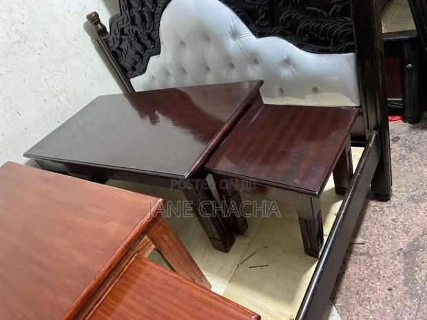 Mahogany Table And Four Stools - thumbnail 2