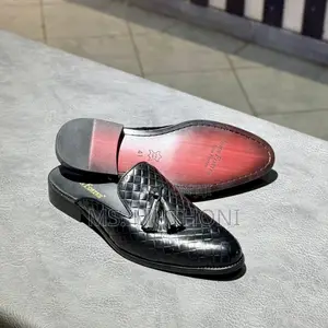 John Foster Leather Mule Loafers Featuring a Chain Detail
