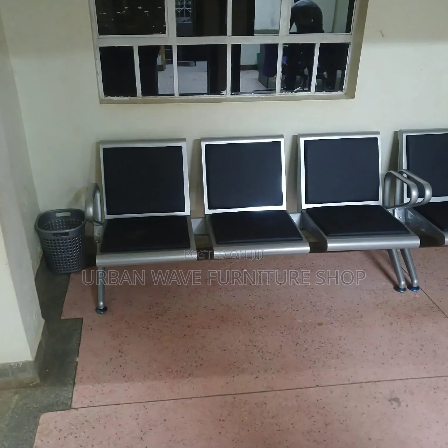 3 Seater Black Airport Chair