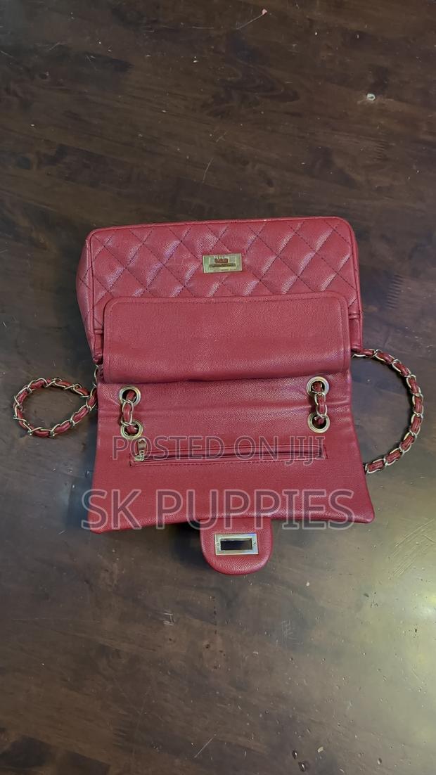 Red Quilted Chain Flap Shoulder Bag - thumbnail 2