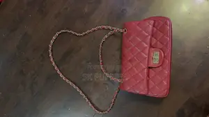 Red Quilted Chain Flap Shoulder Bag
