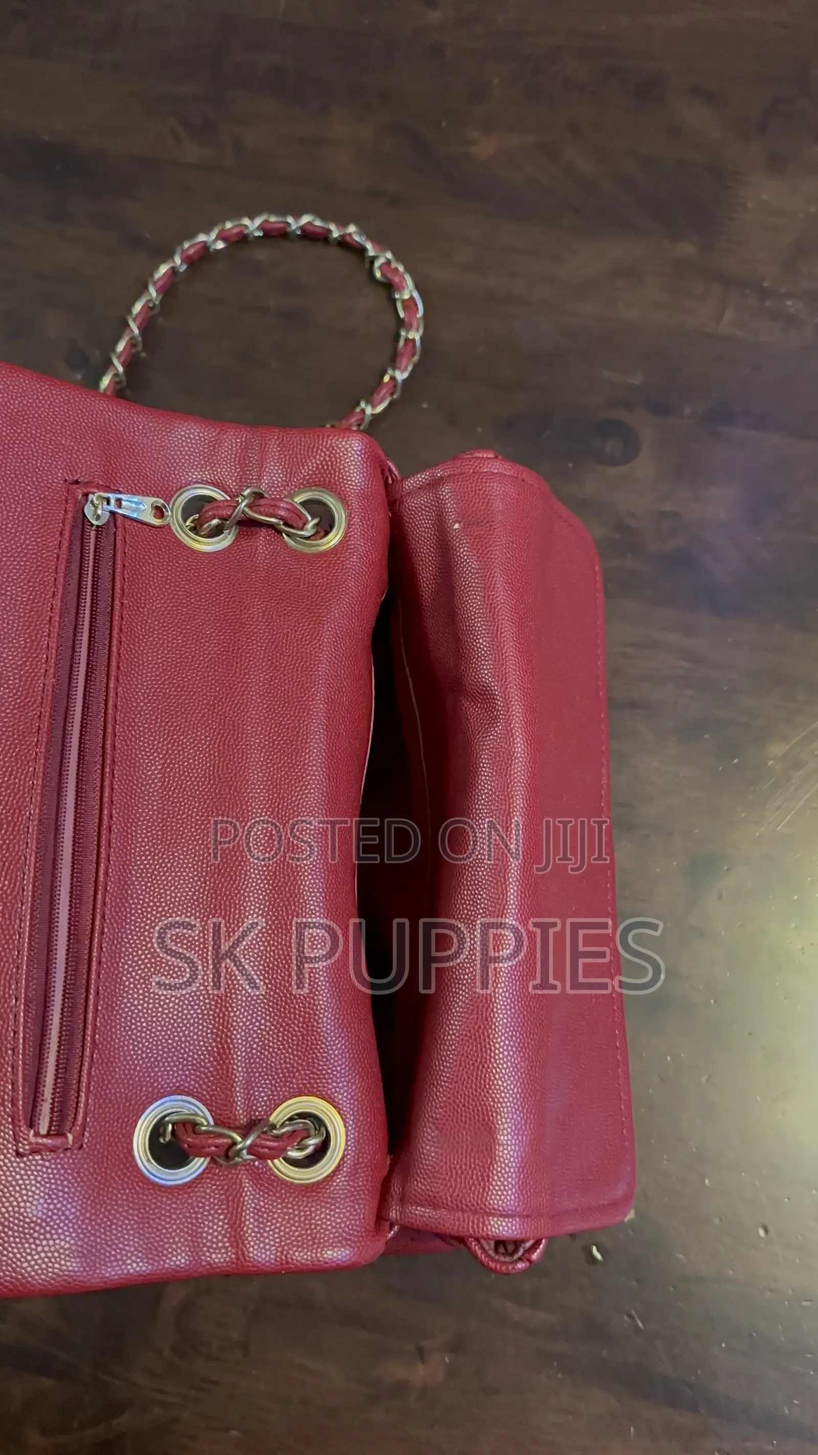 Red Quilted Chain Flap Shoulder Bag