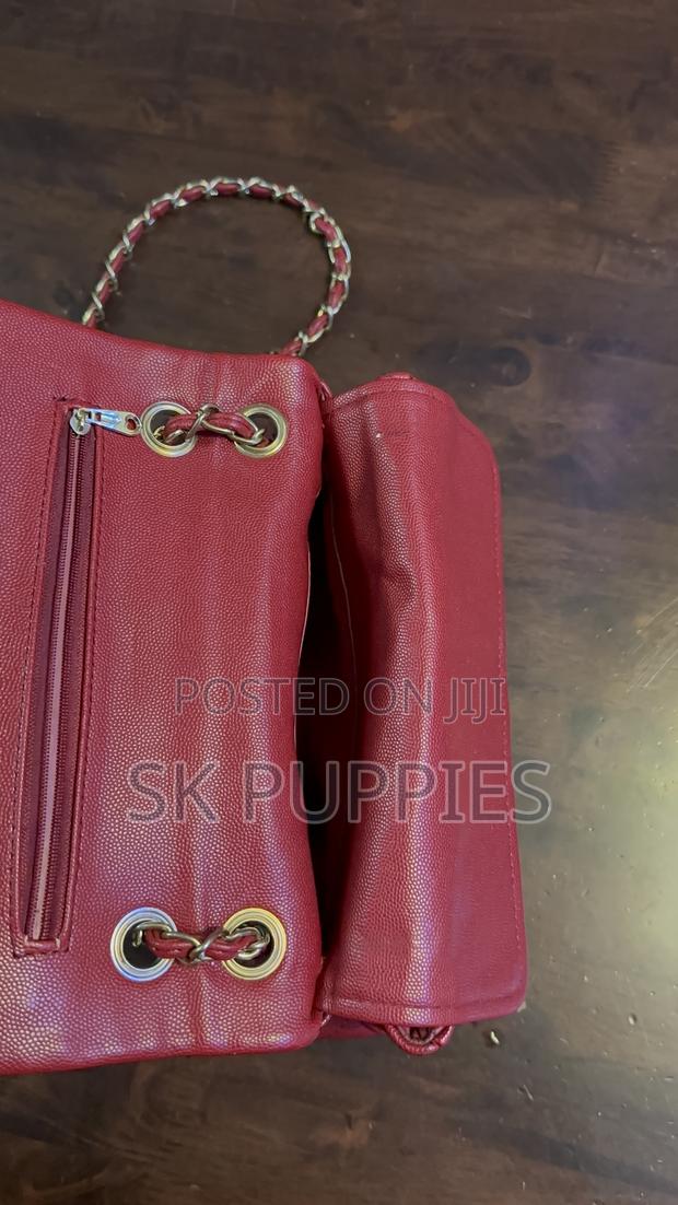 Red Quilted Chain Flap Shoulder Bag - thumbnail 3