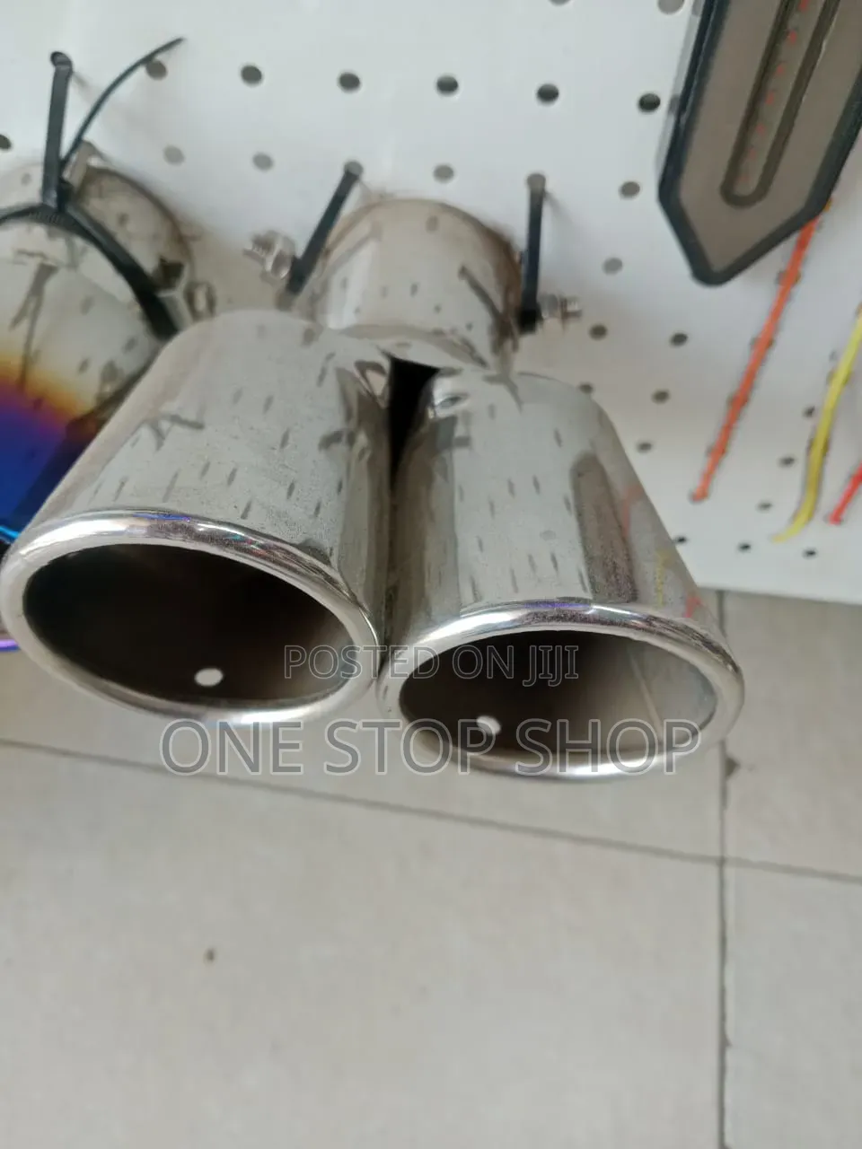 Silver High End Customized Look Double Exhaust Tip