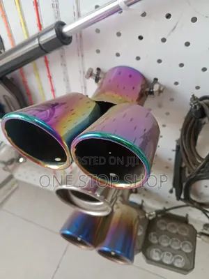 Rainbow Dual/Twin Outlet Slanted Mouth Double Exhaust Tip