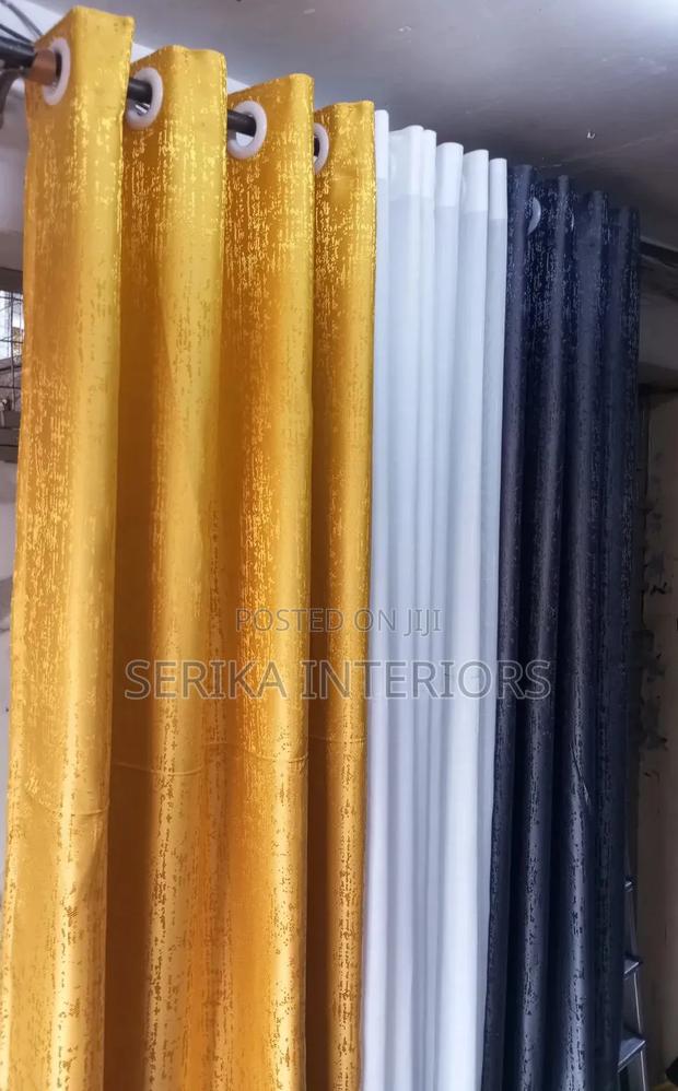 Gold and Black Block Out Curtains Curtains Environmental Friendly