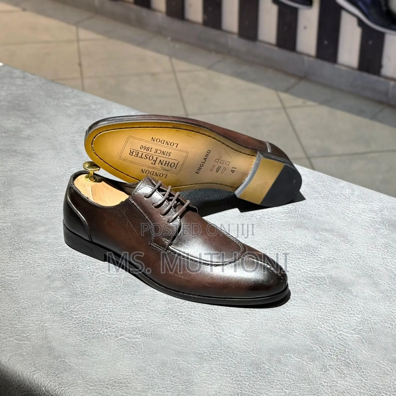Men's Split-Toe Derby Shoes John Foster Officials Size 40-46
