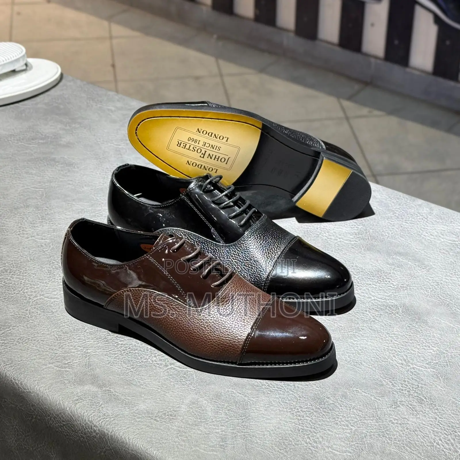 Textured Leather and Patent Leather John Foster Officials Size 40-46