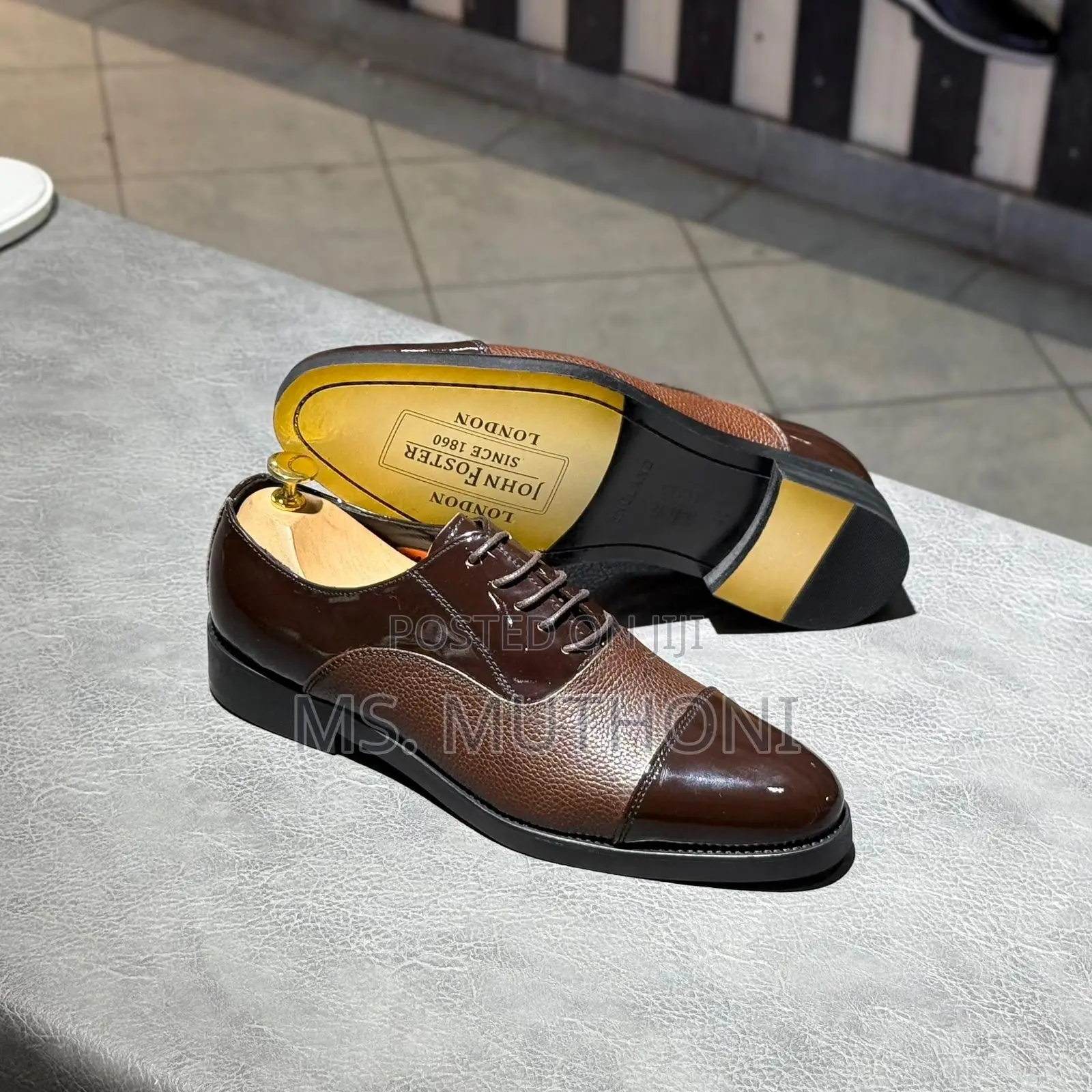 Textured Leather and Patent Leather John Foster Officials Size 40-46