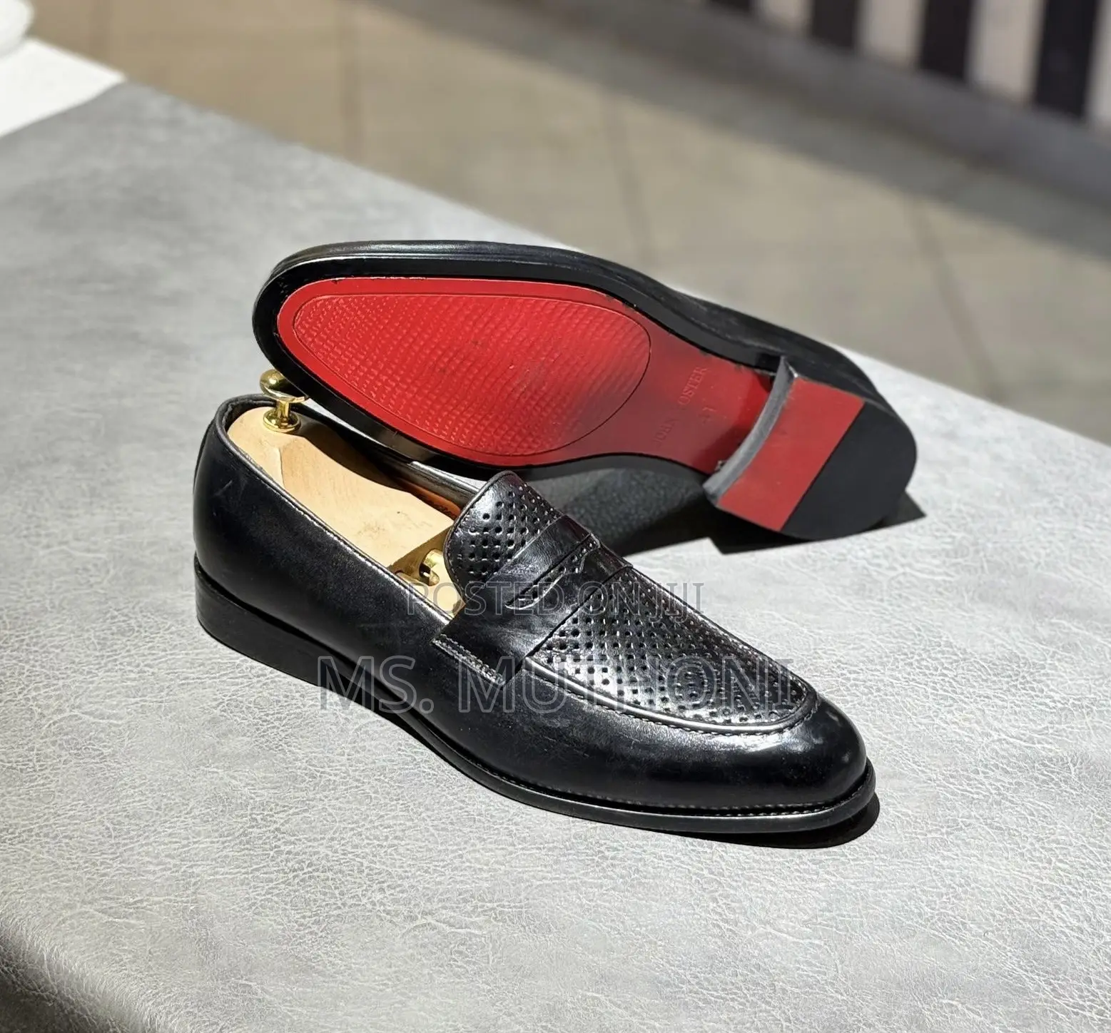 Red Bottom Leather John Foster Official Penny Loafers