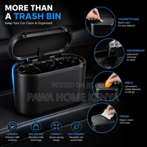 Car Trash Can With Auto Rebound Push Lid