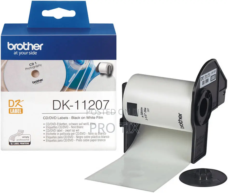 Brother Dk-11207 Cd/DVD Label Roll 58mm 100 Labels