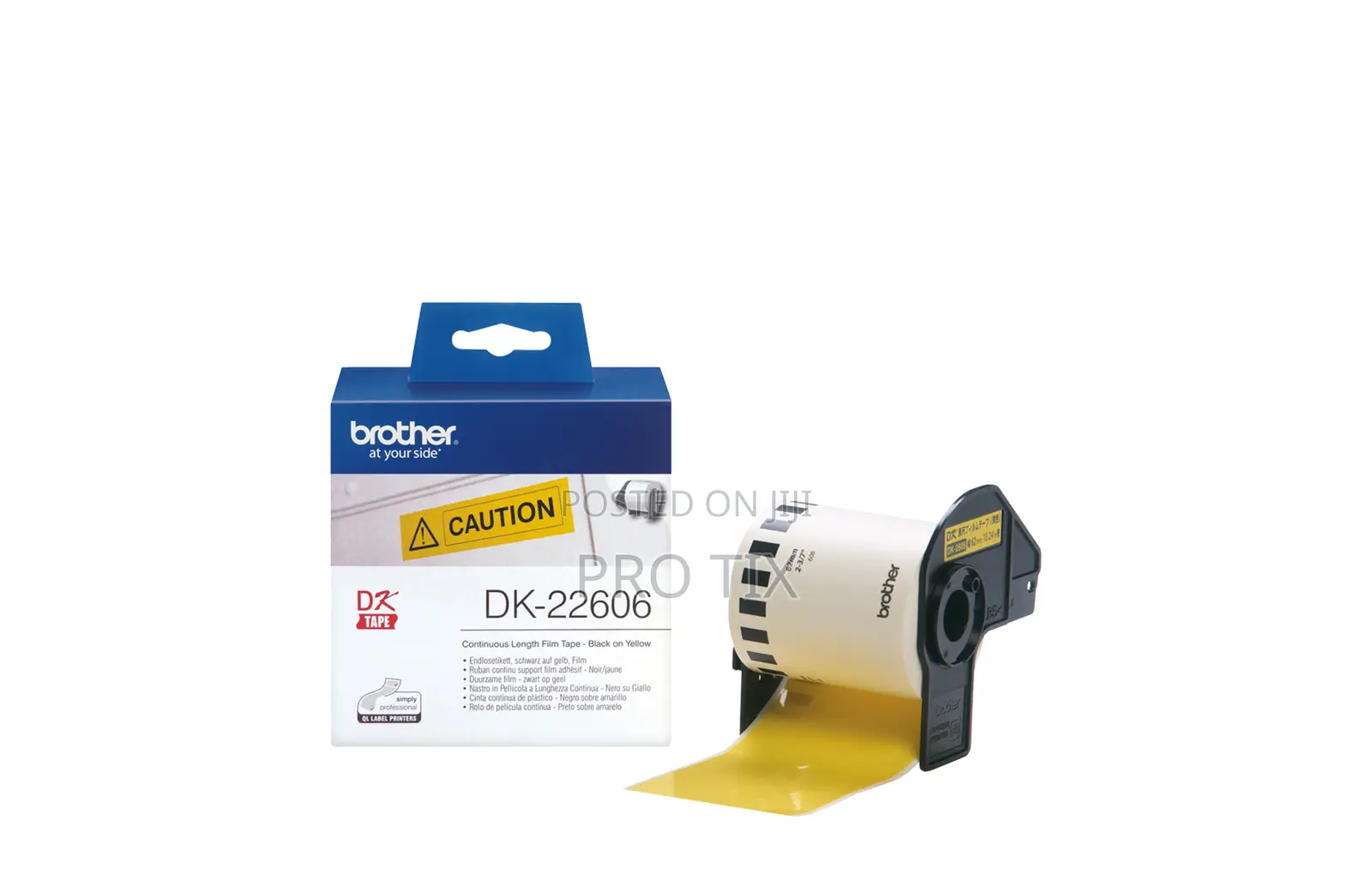 Brother Dk-22606 Yellow Vinyl Film Label Roll 62mm
