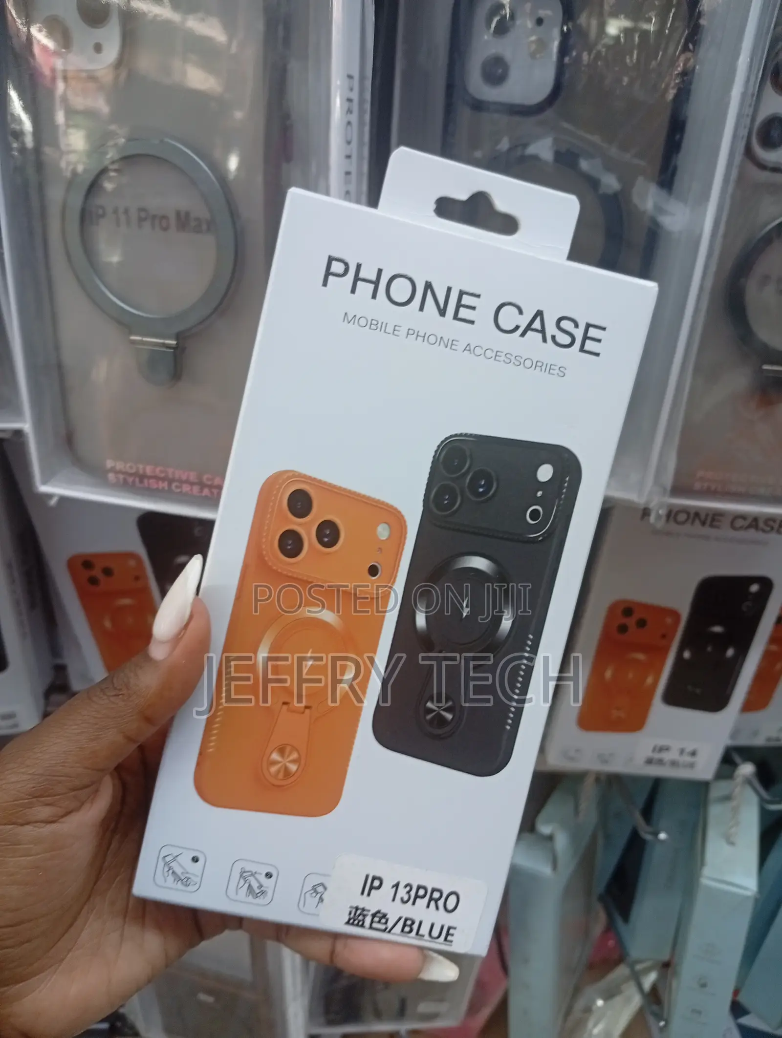iPhone 13 Pro Cases a Built-in Magnetic Ring Ring Stand for Support.