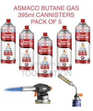 Butane Gas Cannisters 395 Ml Pack Of 5 Cannisters Asmaco Brand