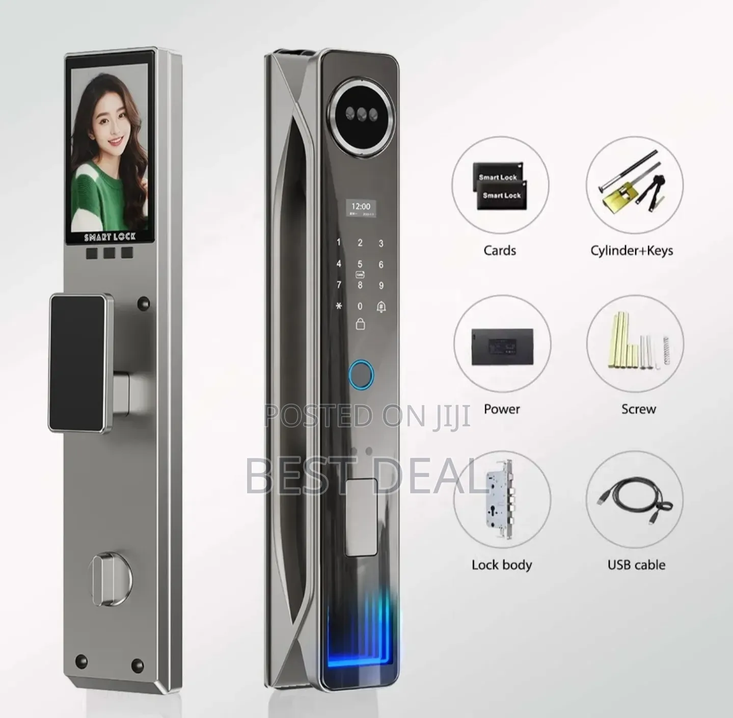 Smart Neon Lock Face Recognition, Card, Fingerprint and App Unlock