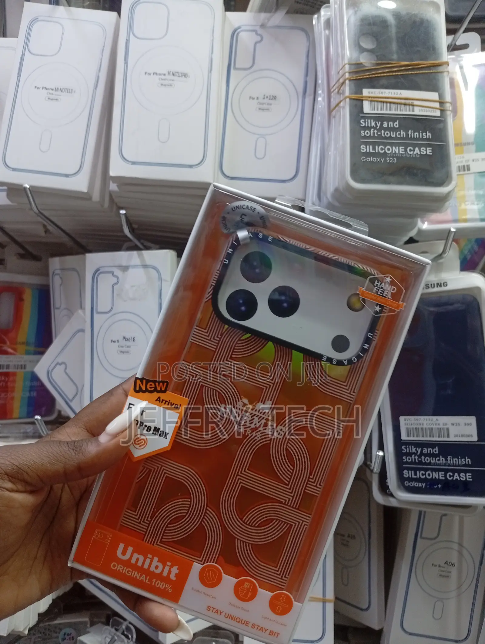Orange Unibit Leather Magsafe Case Designed for the iPhone 17 Pro Max.