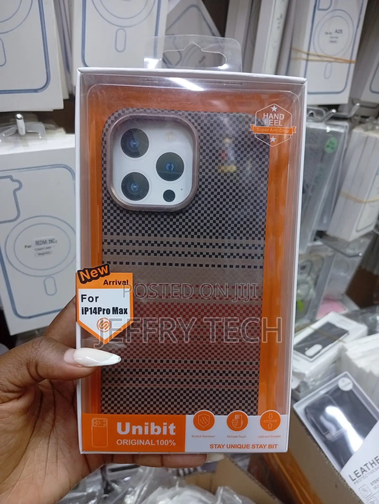 Unibit Brand Carbon Fiber Magsafe Case for the iPhone 14 Pro Max.