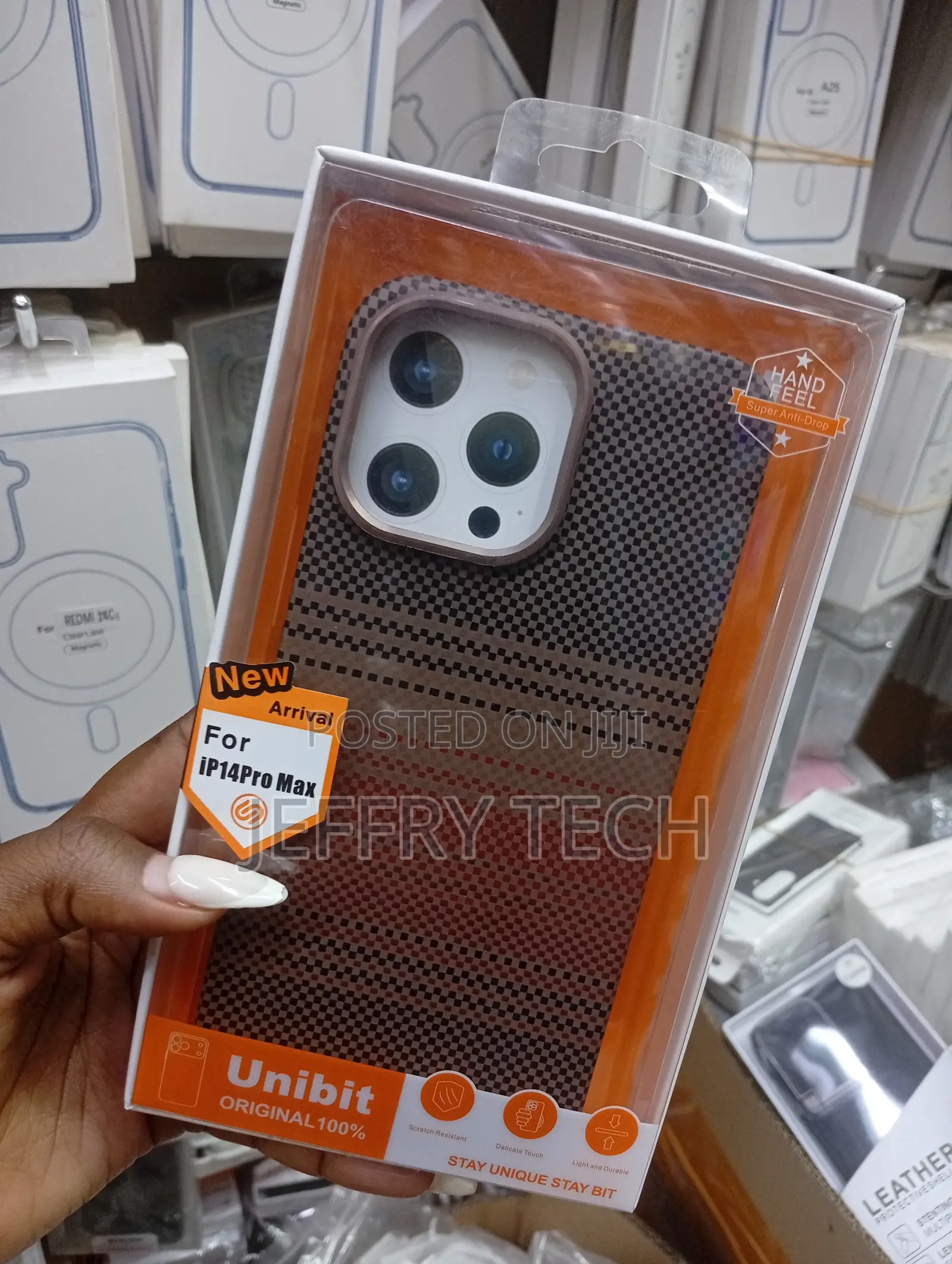 Unibit Brand Carbon Fiber Magsafe Case for the iPhone 14 Pro Max.