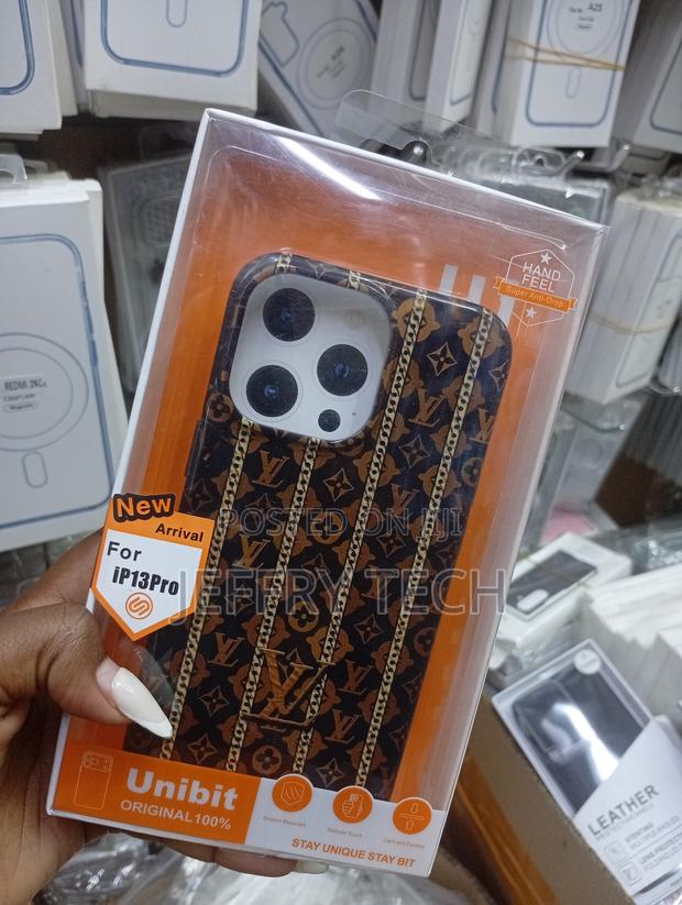 Unibit Branded, Brown and Gold iPhone 13 Pro Protective Case - thumbnail 2