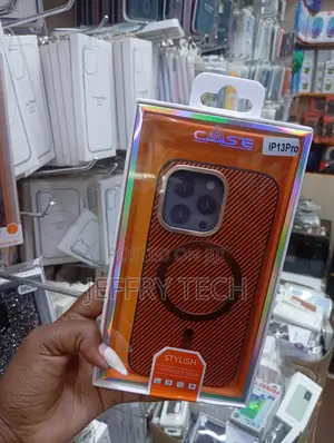 Orange Carbon Fiber Texture Case the iPhone 13 Pro Built-in Magsafe