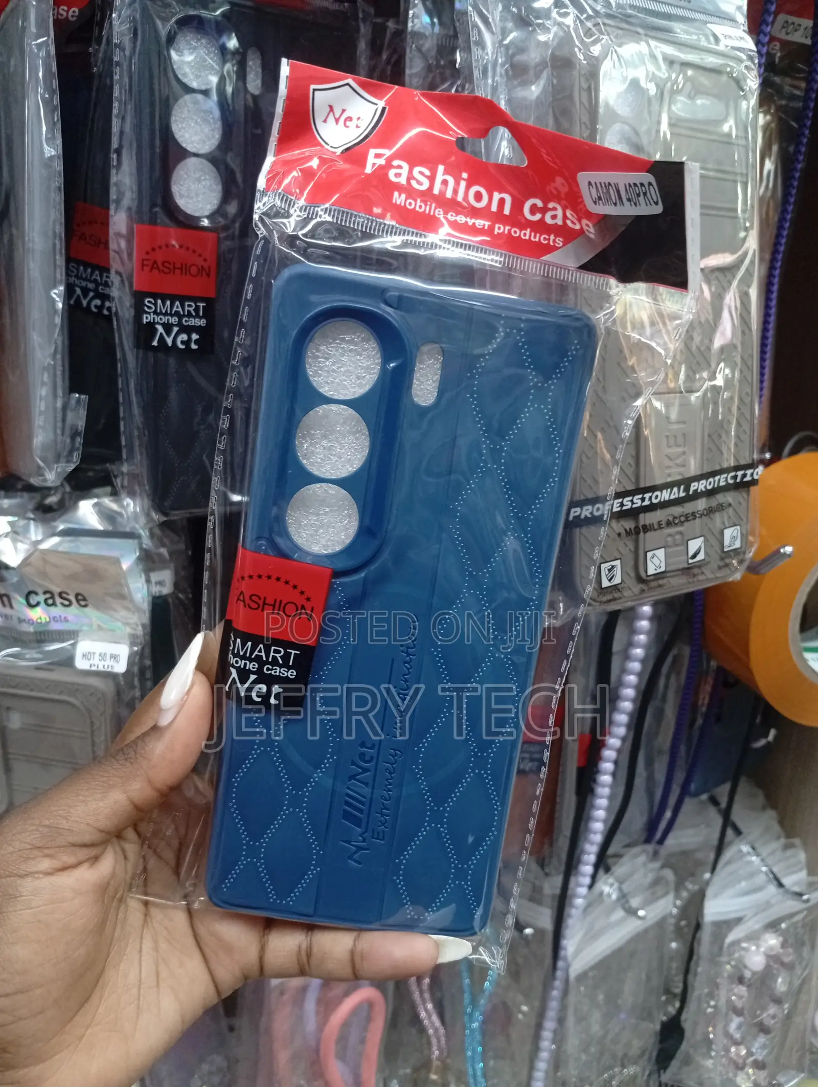 Blue "Fashion Case" Branded Phone Cover for the Tecno Camon 40 Pro.