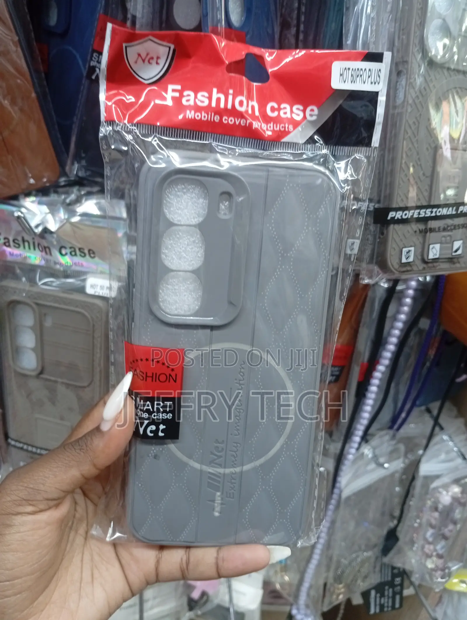 Grey Infinix Hot 60 Pro Plus Silicone Phone Case With a Matte Texture.