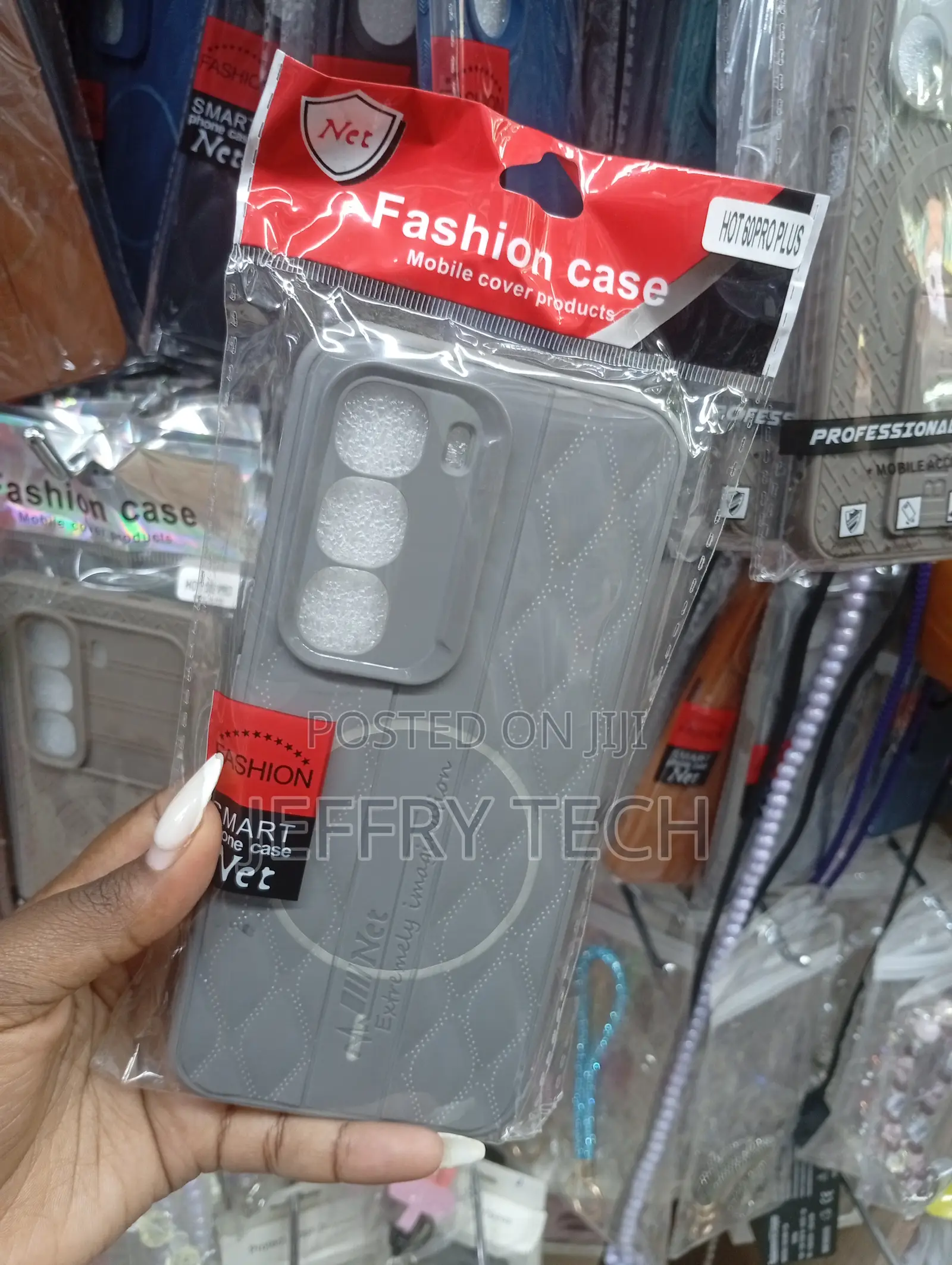 Grey Infinix Hot 60 Pro Plus Silicone Phone Case With a Matte Texture.