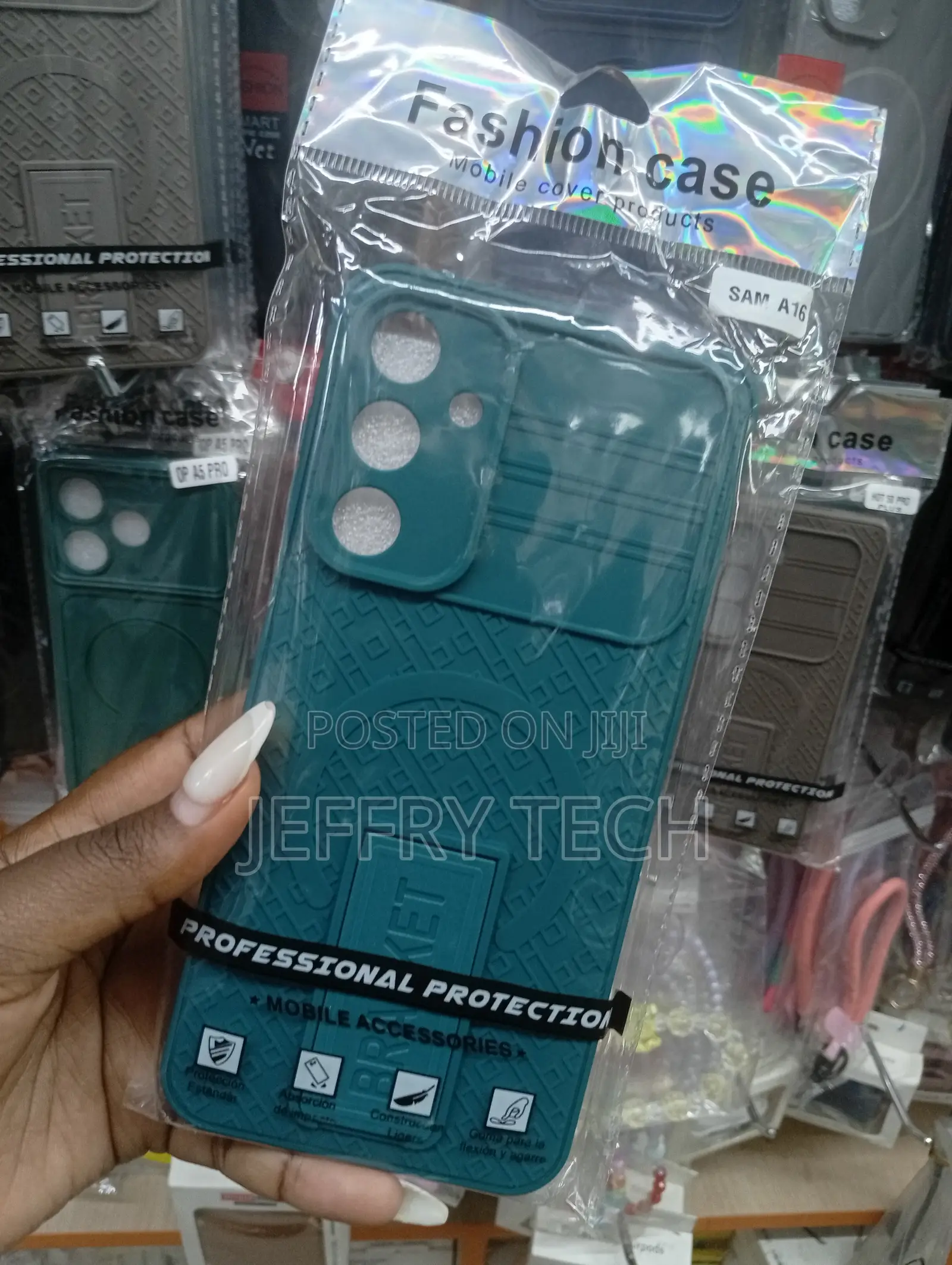 Green Case Phone Sam A16 Cover Sliding Camera Protector and Kickstand