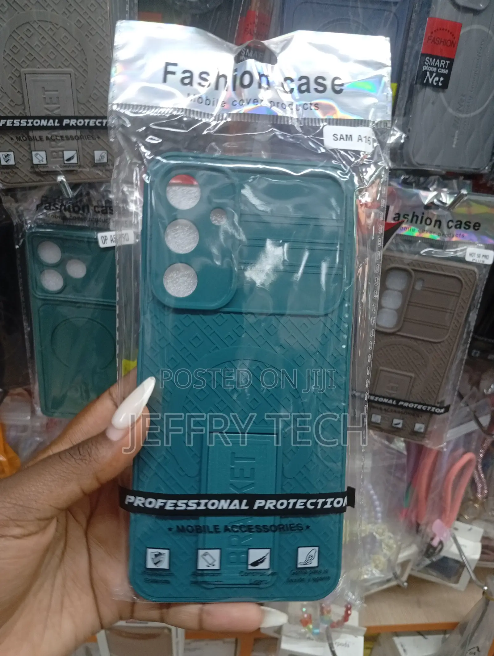 Green Case Phone Sam A16 Cover Sliding Camera Protector and Kickstand