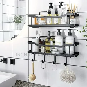 Mystozer Black Shower Caddy With Removable 4 Hooks
