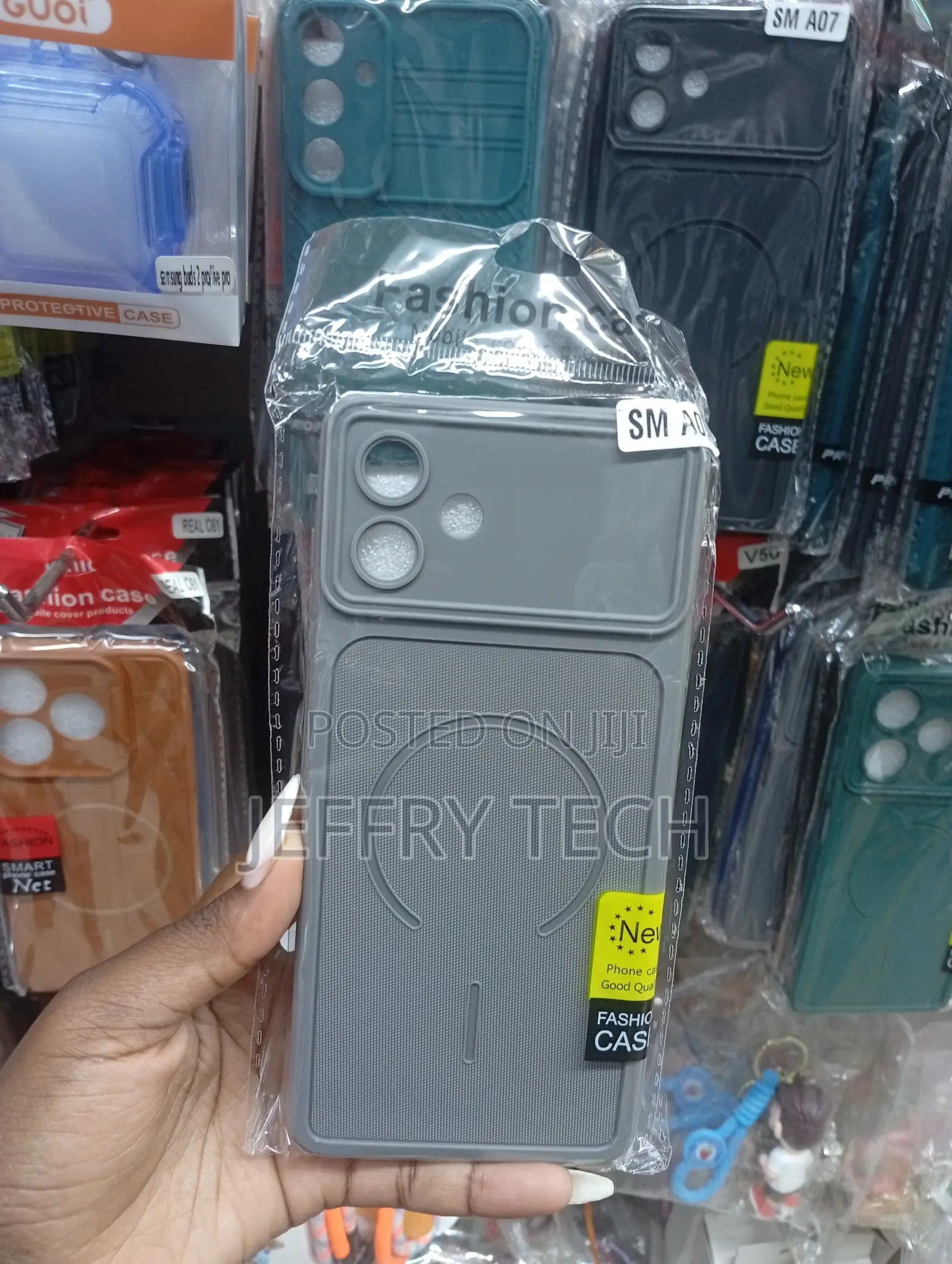 Samsung A07 Gray Silicone Phone Case With a Ring Design