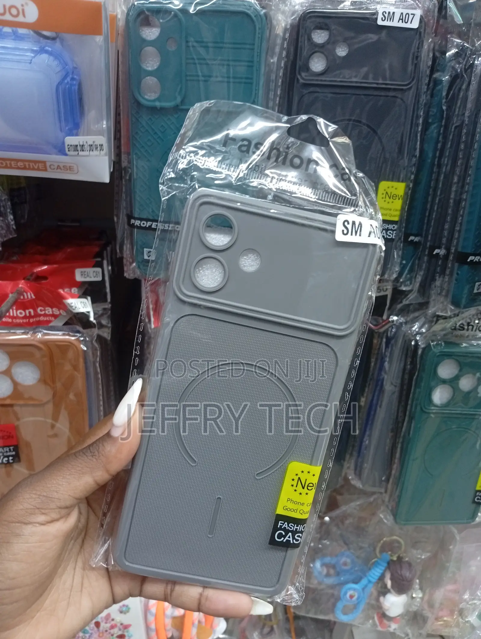 Samsung A07 Gray Silicone Phone Case With a Ring Design