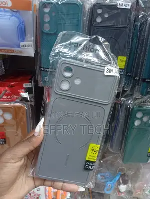 Samsung A07 Gray Silicone Phone Case With a Ring Design