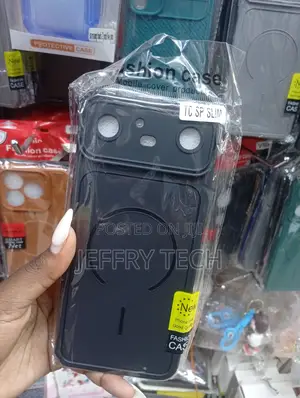 Black Soft Silicone Magnetic Phone Case for the Tecno Spark Slim.