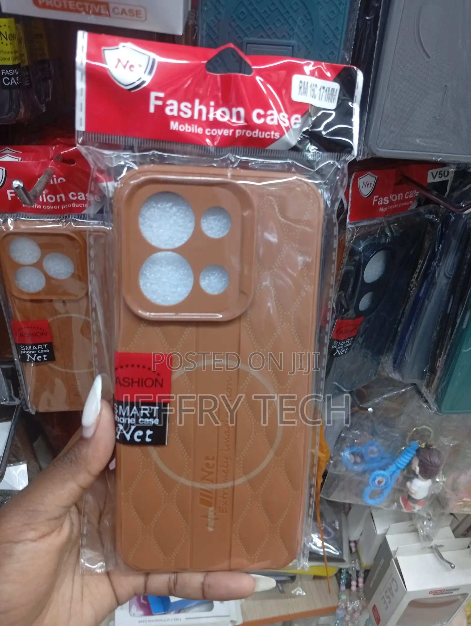 Brown Fashion Case Mobile Cover With a Diamond Texture Redmi 15c