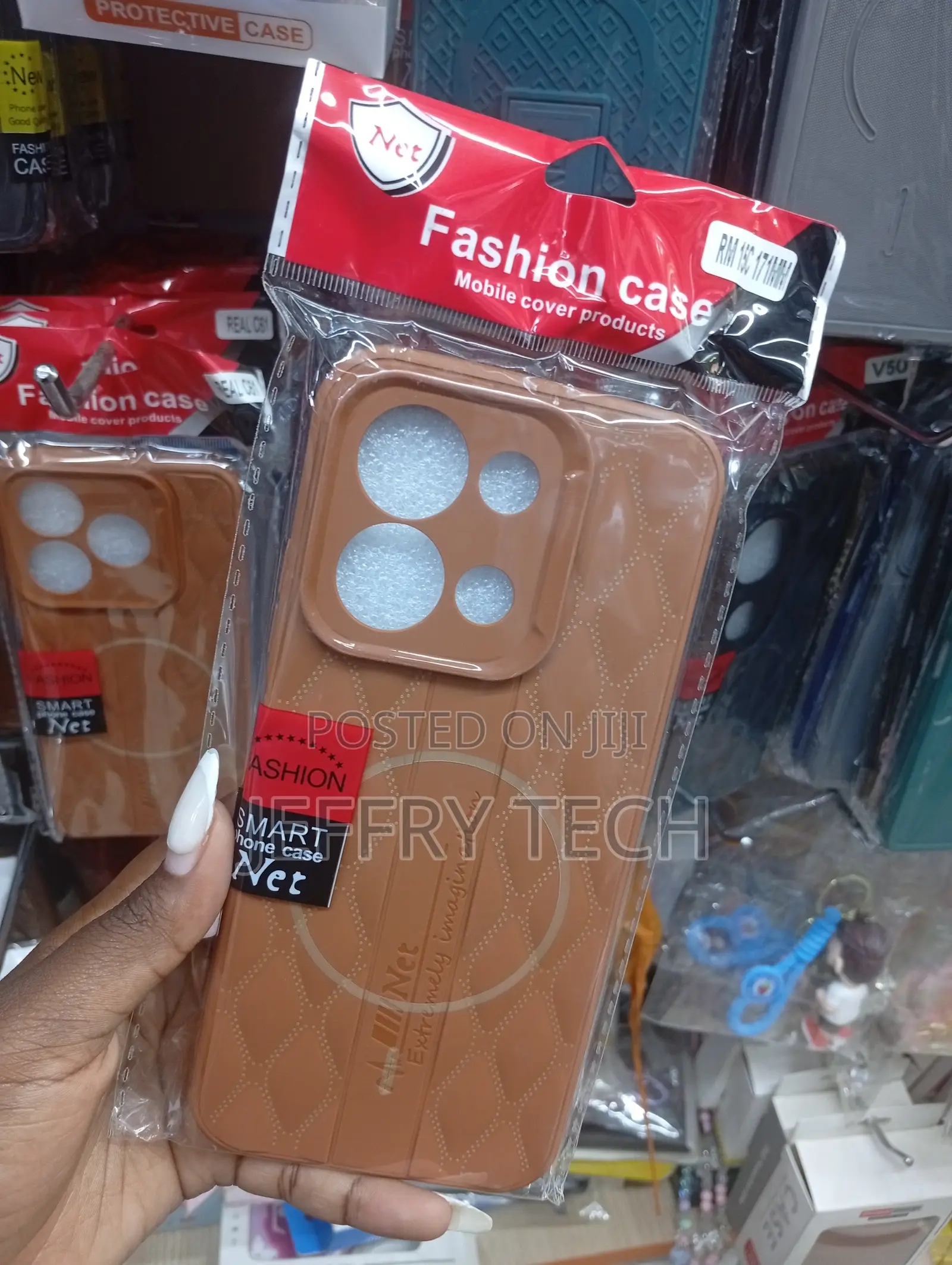 Brown Fashion Case Mobile Cover With a Diamond Texture Redmi 15c