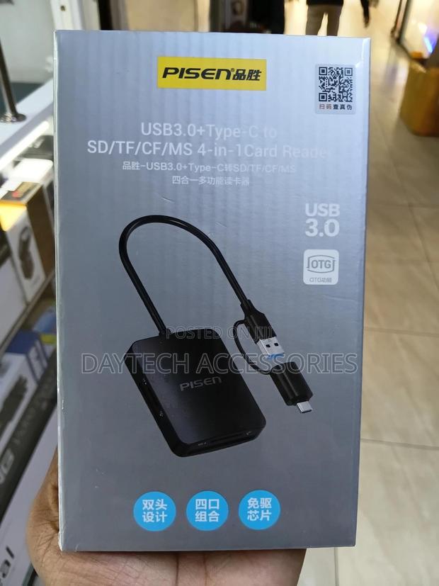 Pisen Usb 3.0 4-in-1 Card Reader for Sd Micro Sd/Cf/Tf/Ms + Type C - thumbnail 3