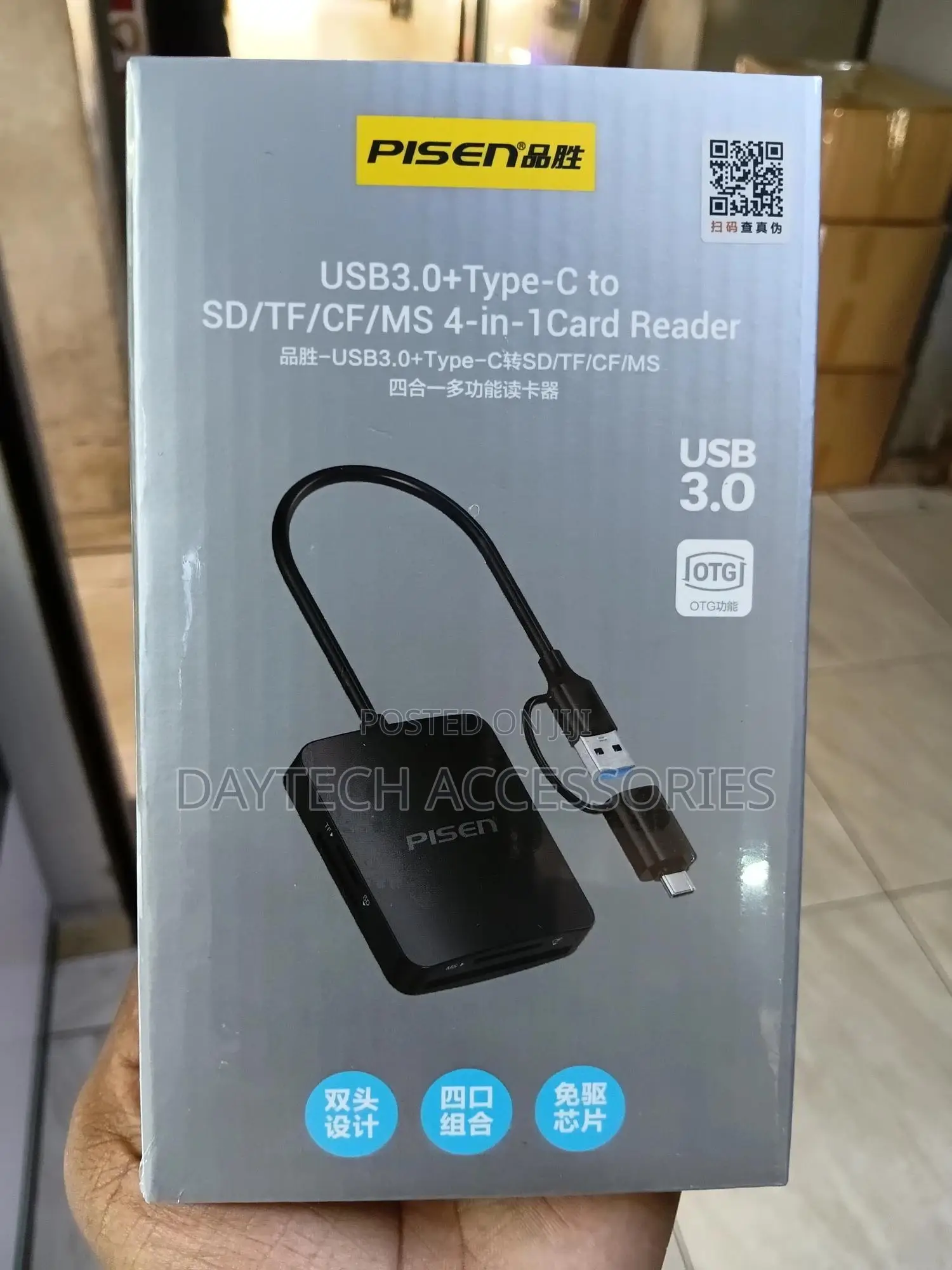 Pisen Card Reader 4 in 1 Usb 3.0 + Type C