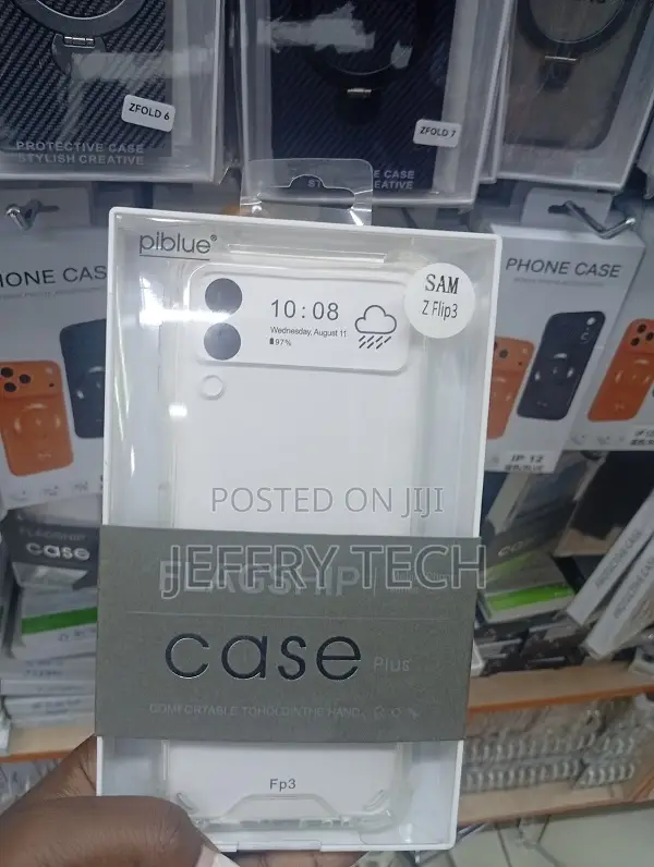 This Is a Piblue Clear Case for the Samsung Galaxy Z Flip3 or Z Flip4.