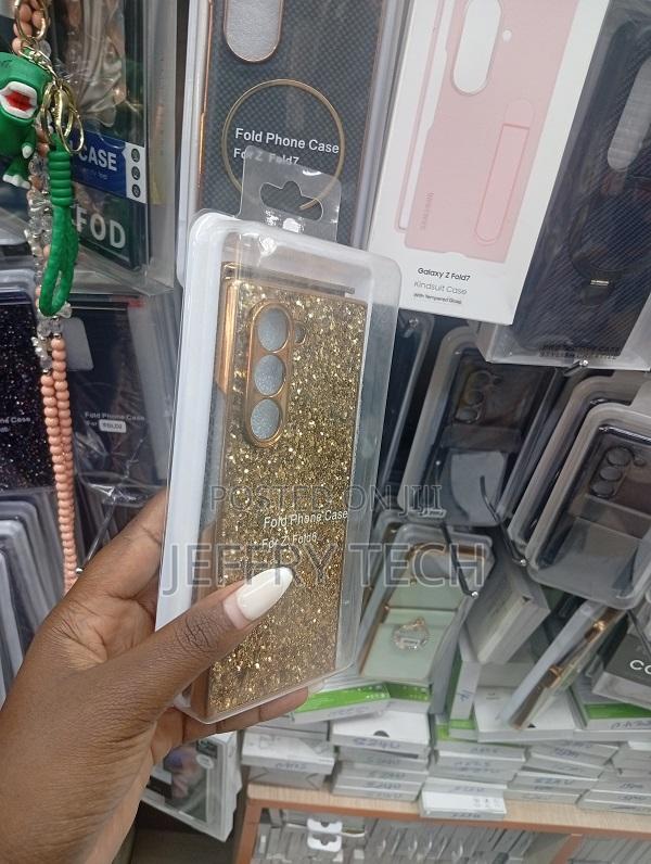 Glitter Phone Case for a Samsung Galaxy Z Fold Smartphone.