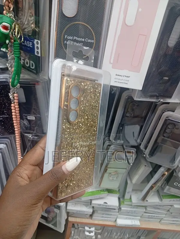 Glitter Phone Case for a Samsung Galaxy Z Fold Smartphone.