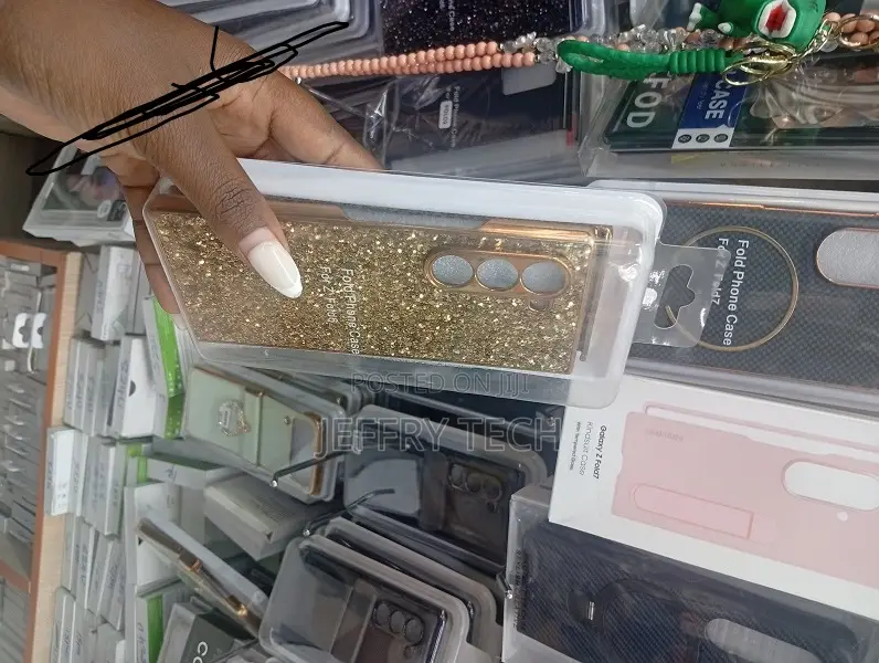 Glitter Phone Case for a Samsung Galaxy Z Fold Smartphone.