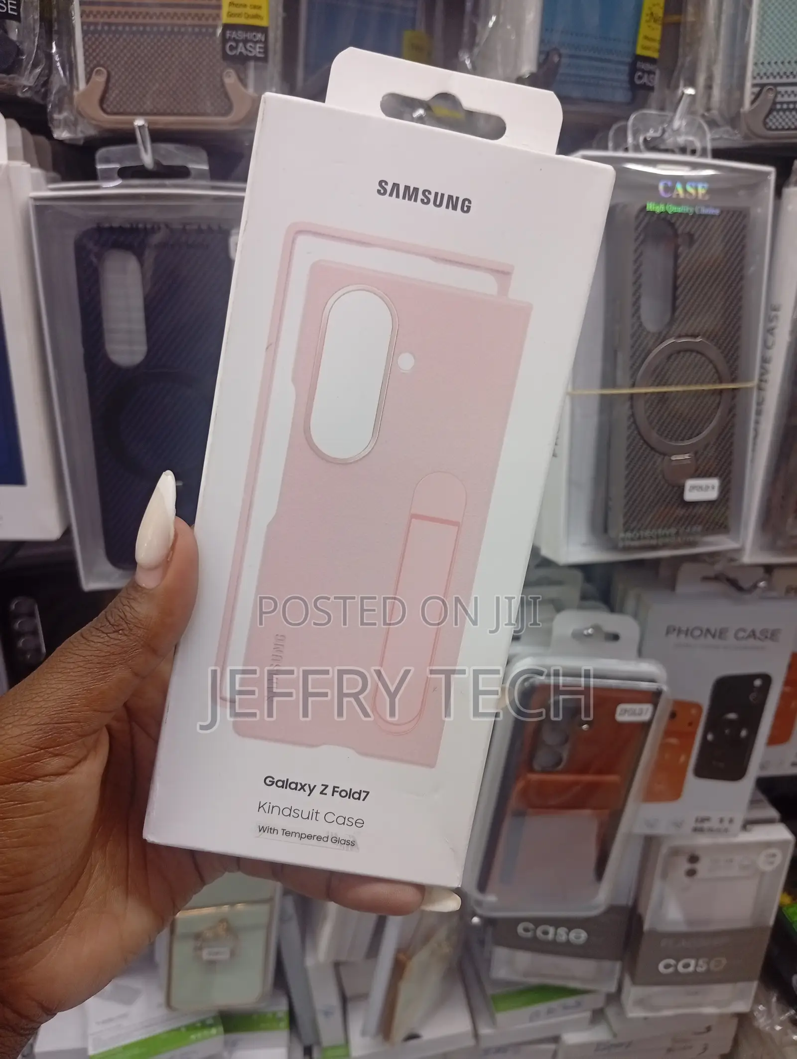Pink Samsung Galaxy Z Fold7 Kindsuit Case With a Built-in Stand