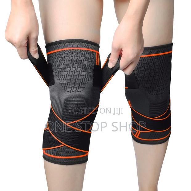 2pc Stretchy Fabric Dual Strap Knee Brace - main view