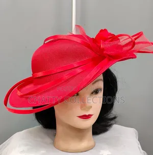 Big Red Ladies Hat Like Stylish Head Fascinators