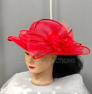 Big Red Ladies Hat Like Stylish Head Fascinators