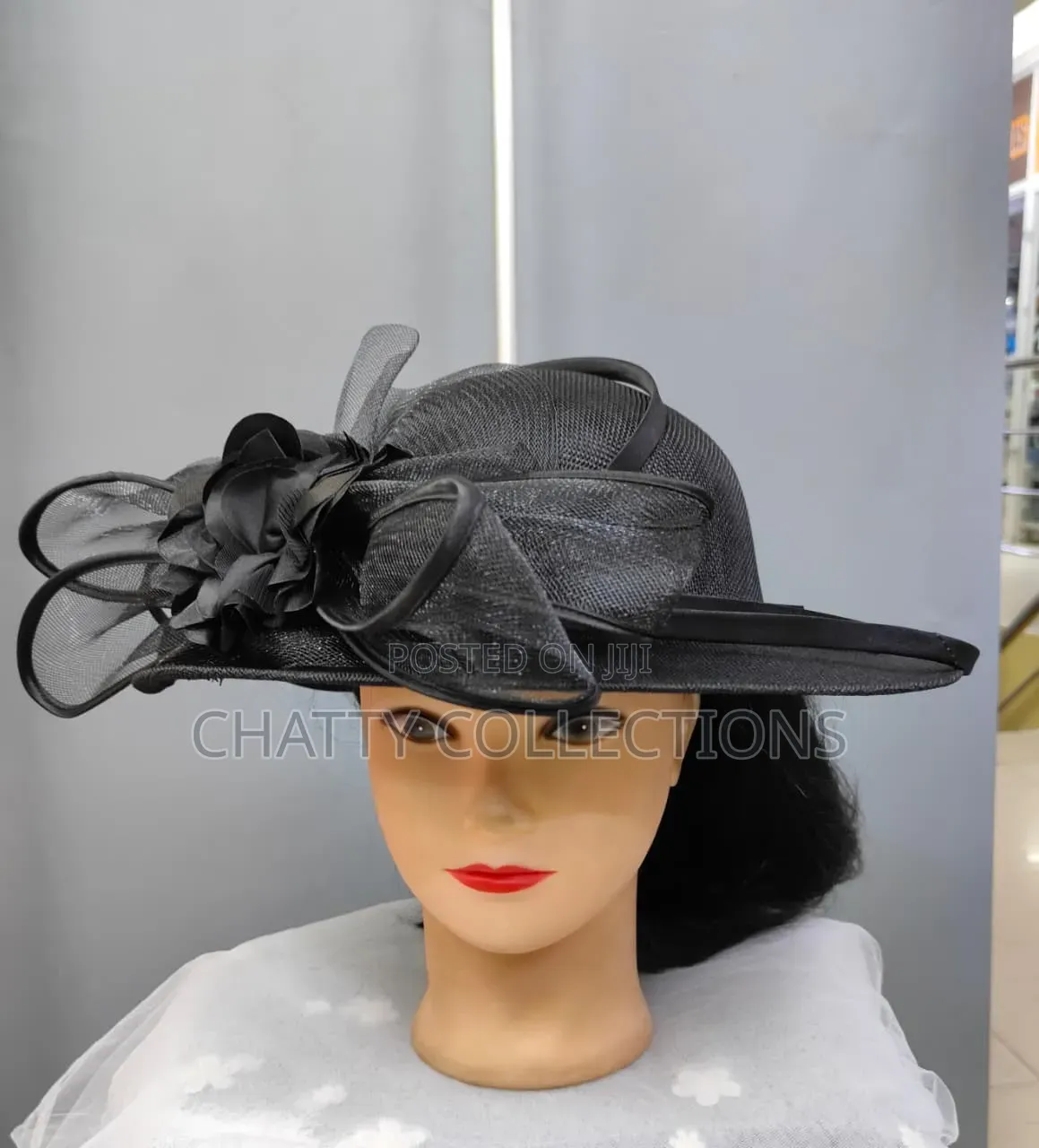 Big Black Ladies Hat Like Stylish Head Fascinators
