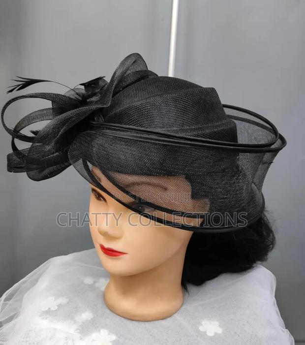 Big Black Ladies Hat Like Stylish Head Fascinators Black
