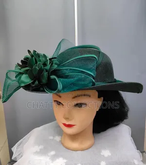 Big Green Ladies Hat Like Stylish Head Fascinators
